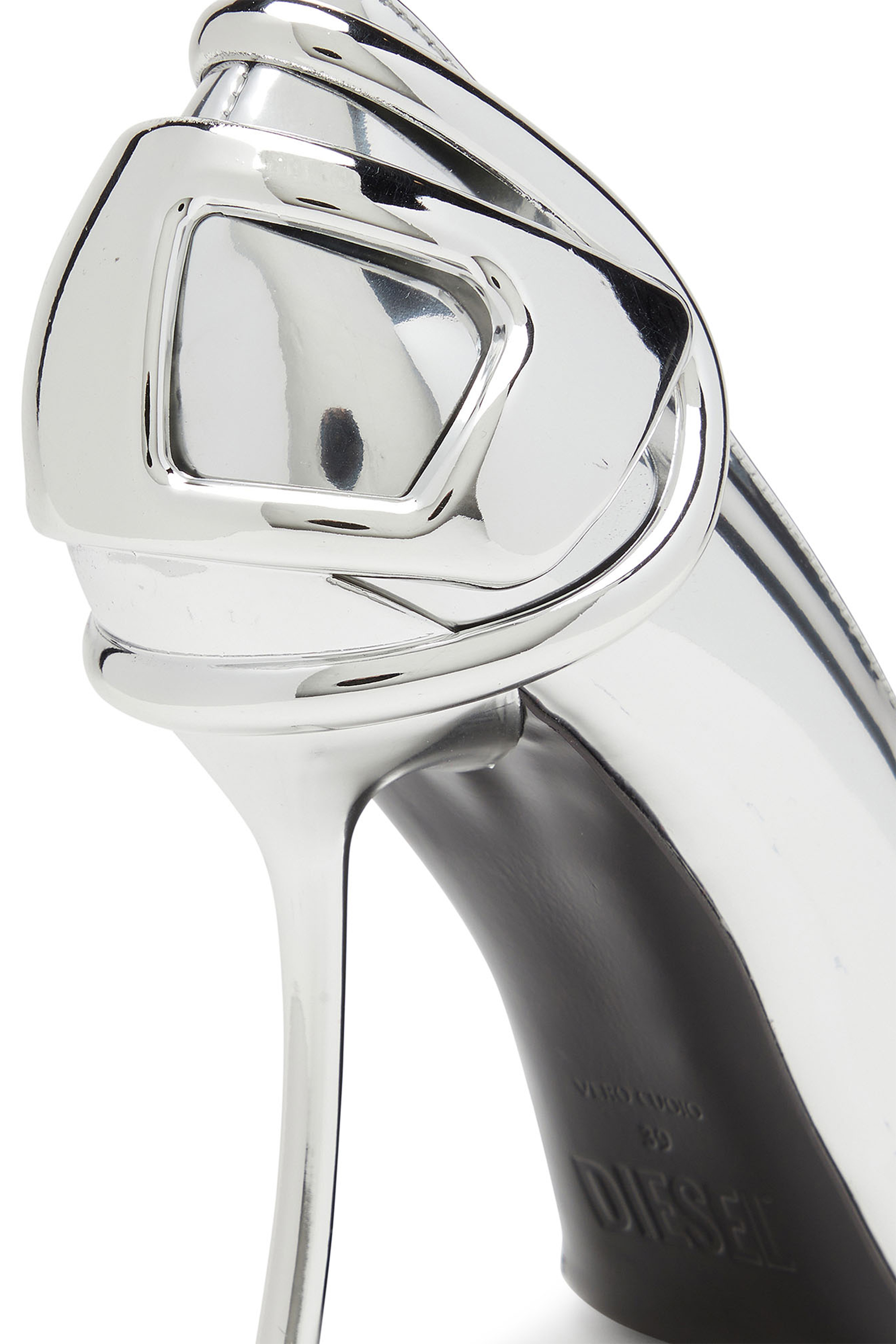 D-TEN&HALF P, Silver Diesel - D-TEN&HALF P, Woman's D-Ten&Half-Metallic pumps with curved heel in Silver - 5