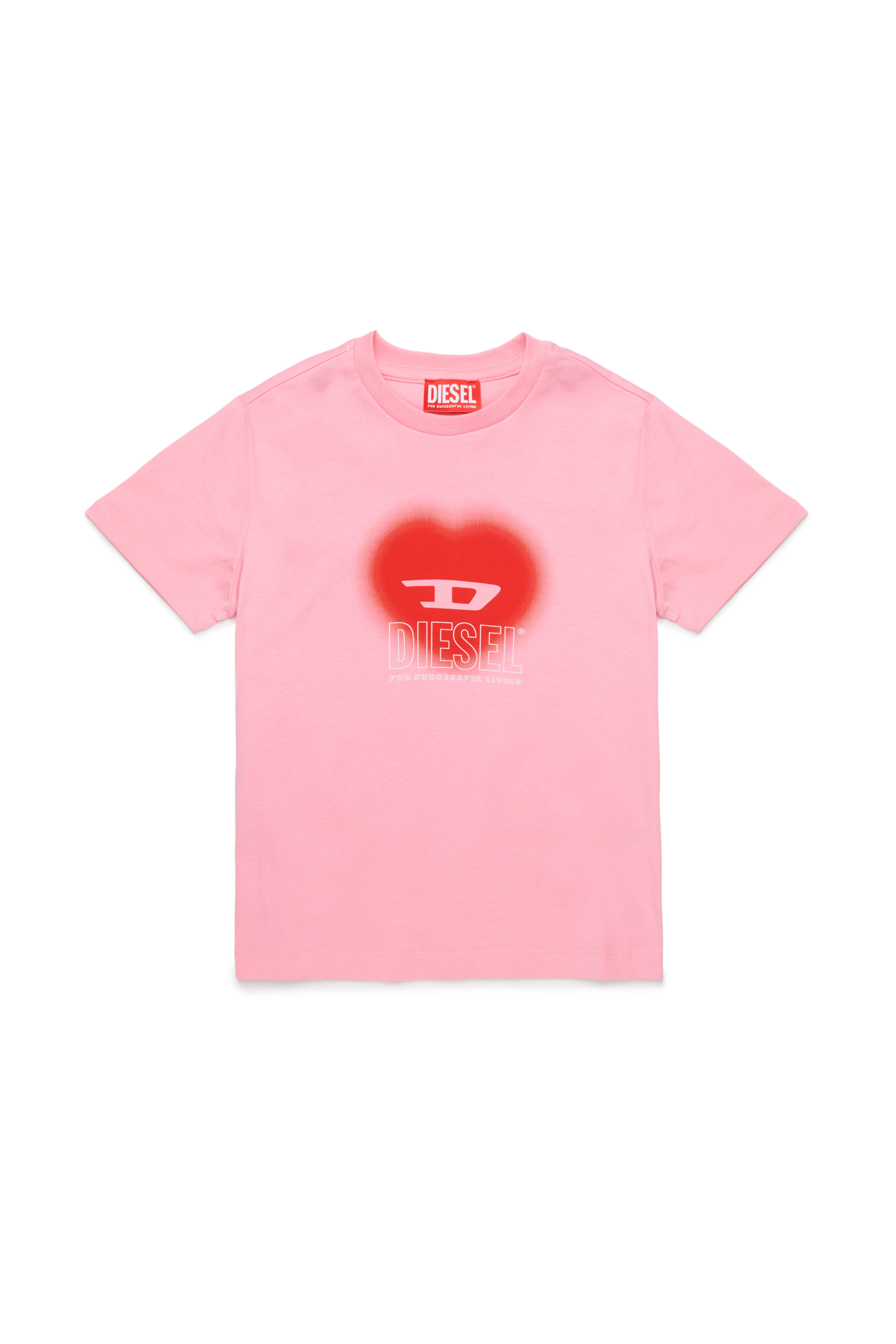 Diesel - TCUORE, Woman's T-shirt with heart logo in Pink - 1