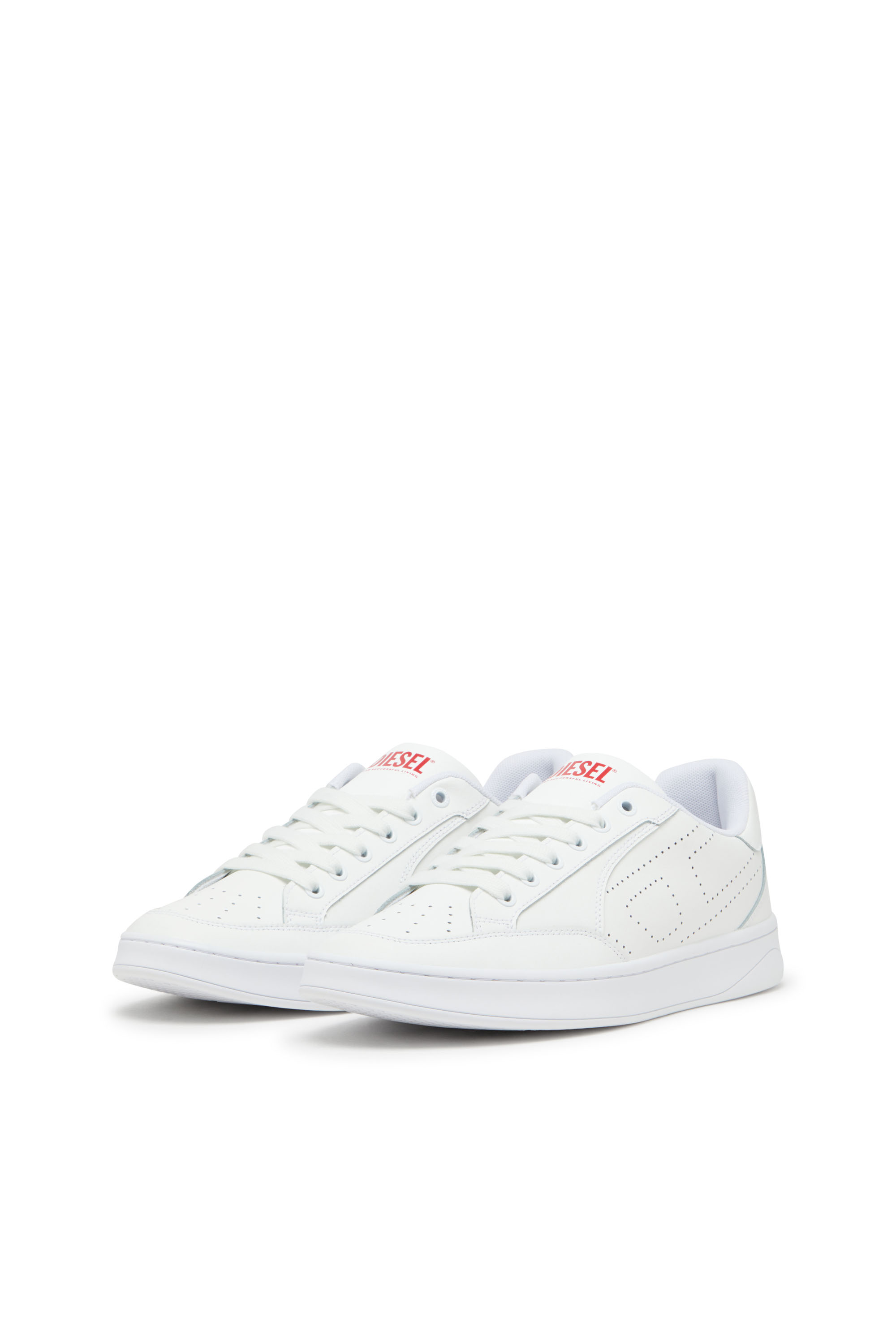 Diesel - S-DAKOTA LOW W, Woman's S-Dakota-Leather sneakers with perforated logo in White - 8