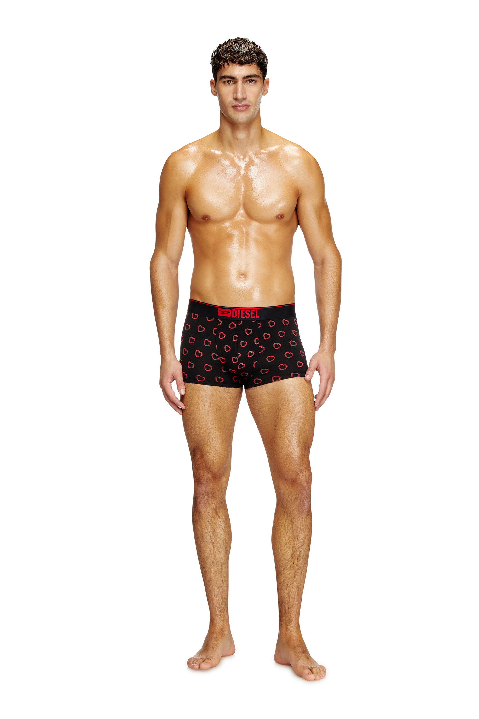 Diesel - DAMIEN-GFT-3PACK, Man's Three-pack boxer briefs with heart motif in Red/Black - 4