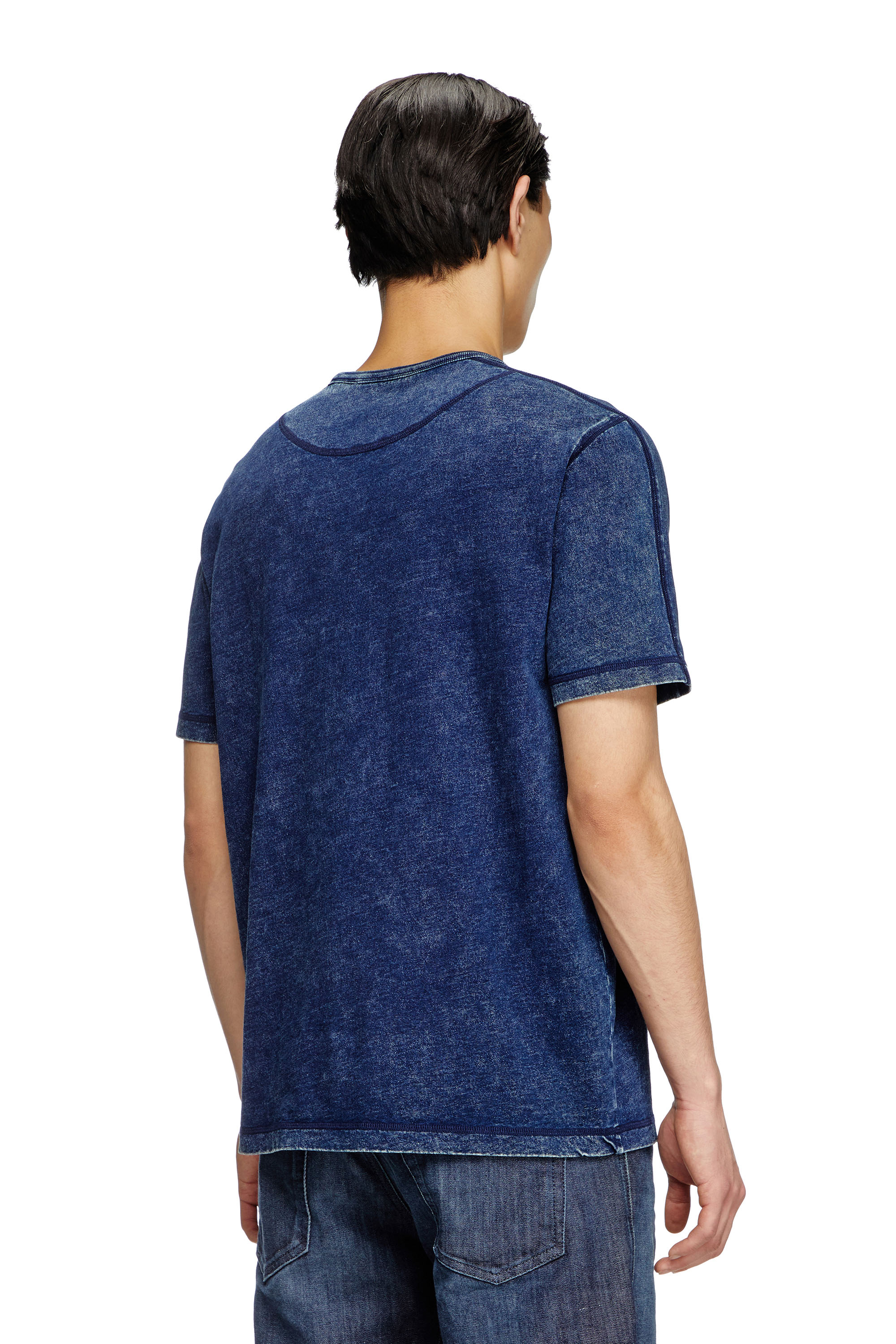 T-ADJIND, Blue Diesel - T-ADJIND, Man's Denim-look jersey T-shirt in Blue - 4