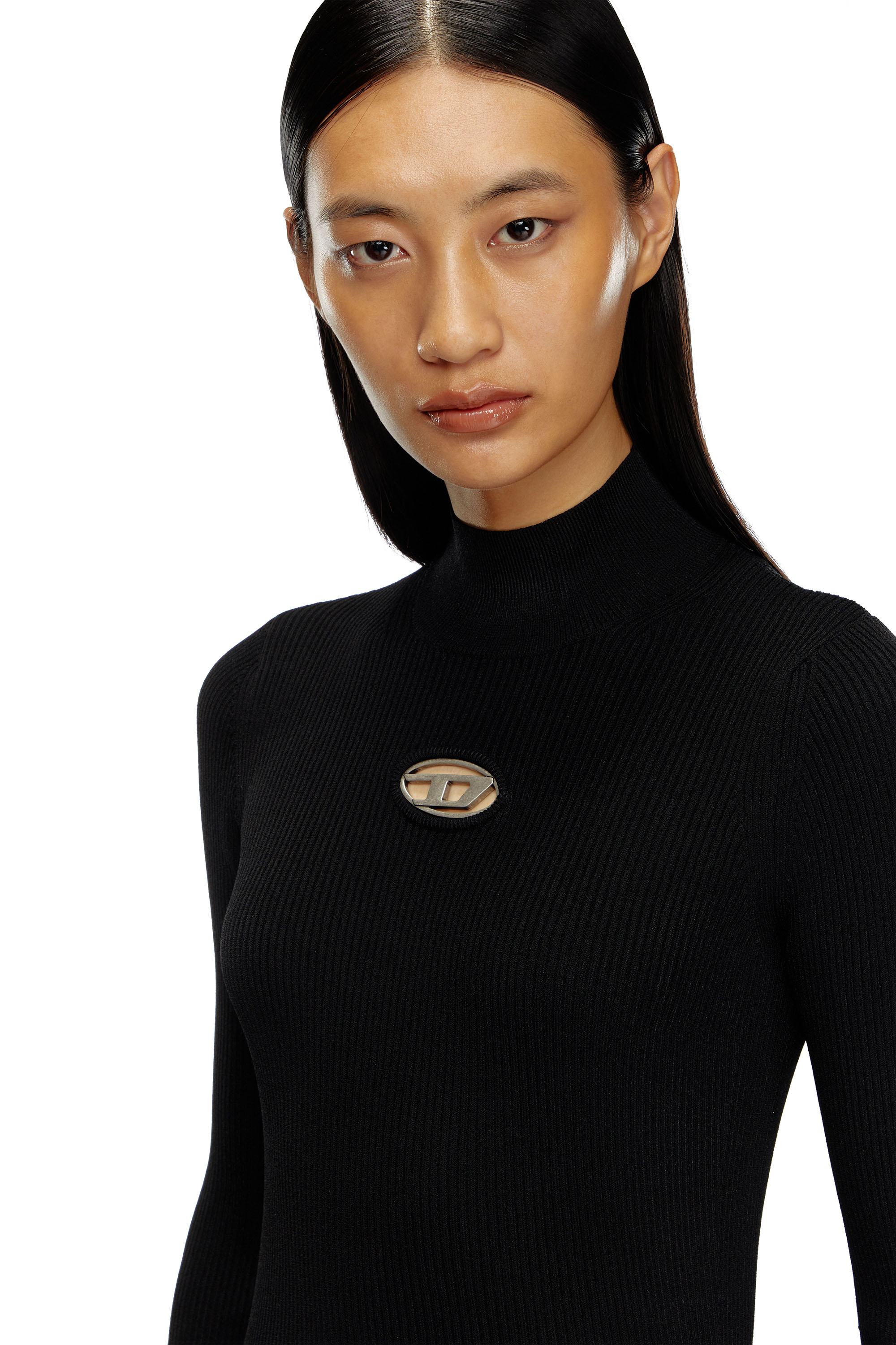 M-VALARI-TN, Black Diesel - M-VALARI-TN, Woman's Rib-knit top in Black - 5