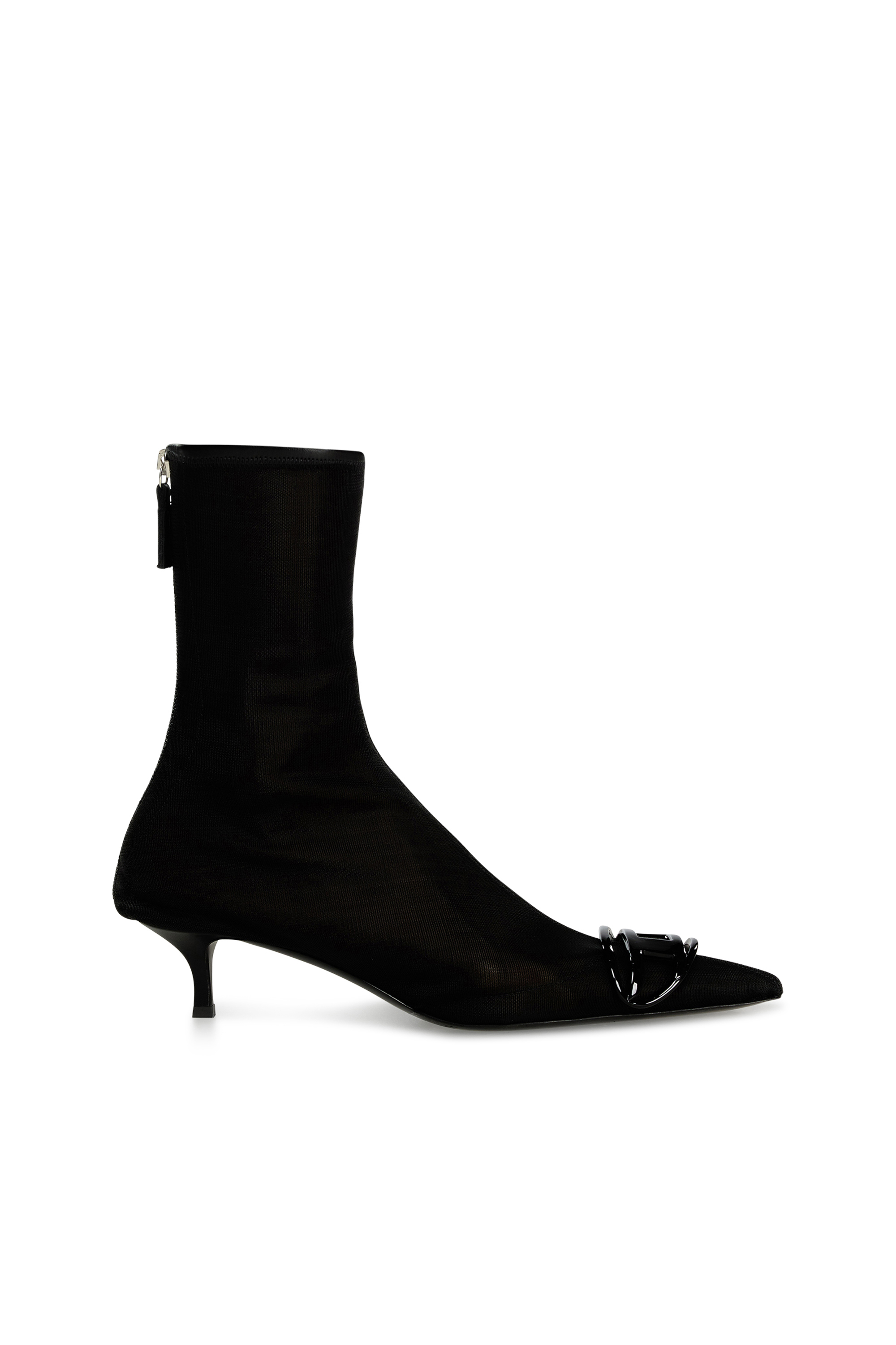 Diesel - D-VENUS KITTIE BT, Woman's D-Venus-Stretch-mesh ankle boots with kitten heel in Black - 1