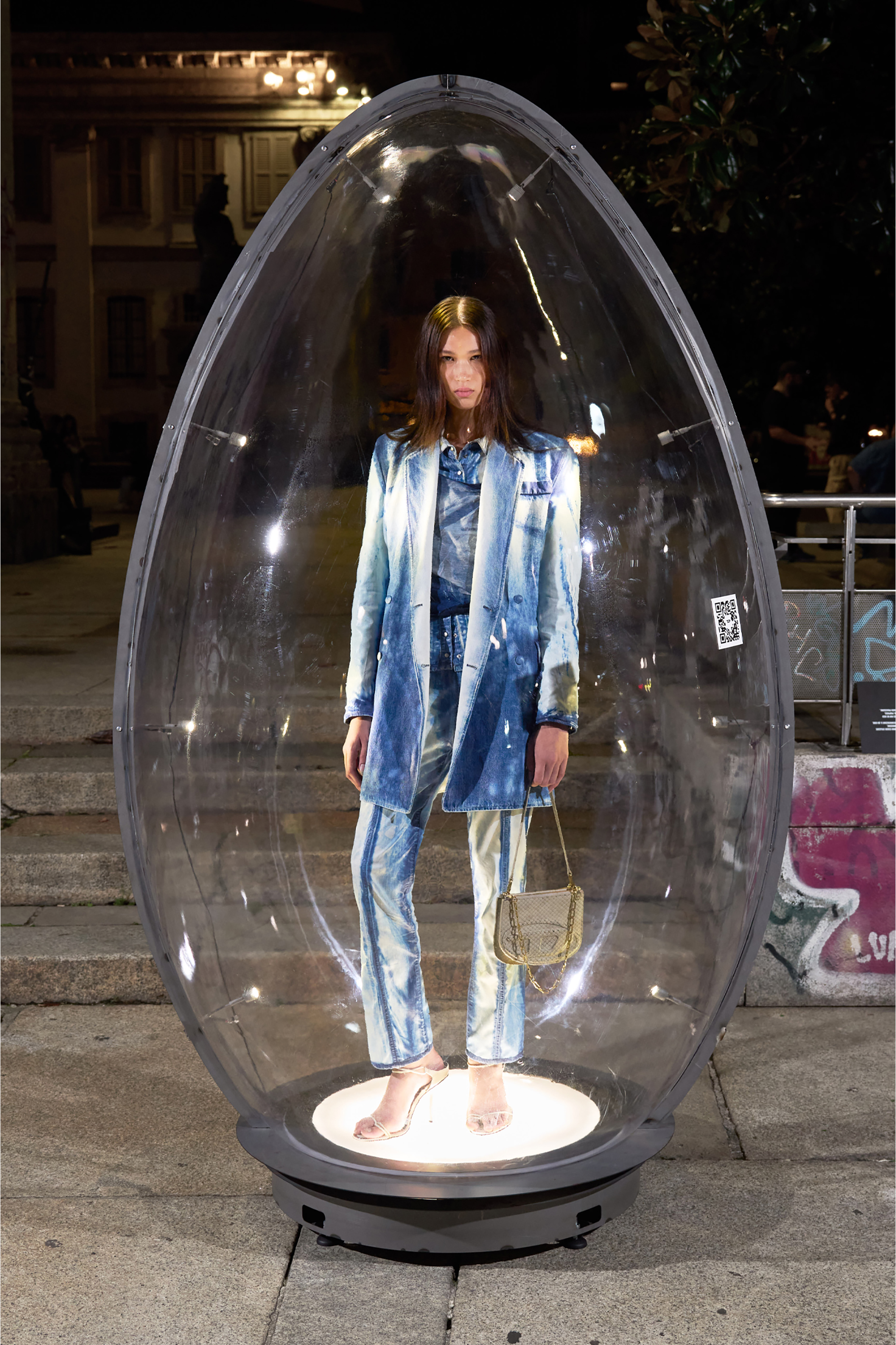 Diesel - DE-LUMEA-FSI1, Woman's Blazer in X-Ray denim in Blue - 3