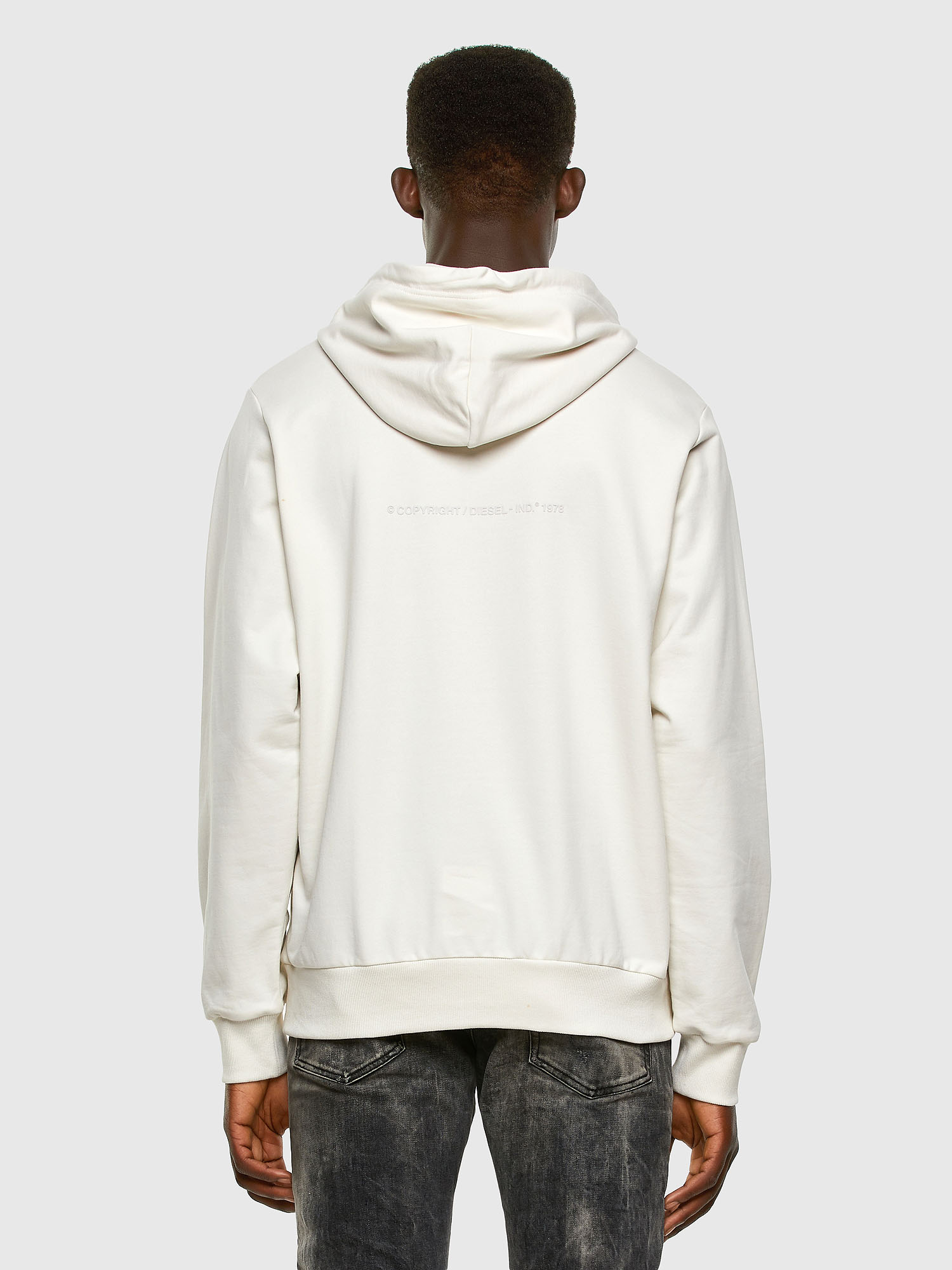 S-GIRK-HOOD-X1 Man: Embroidered hoodie in cotton fleece | Diesel