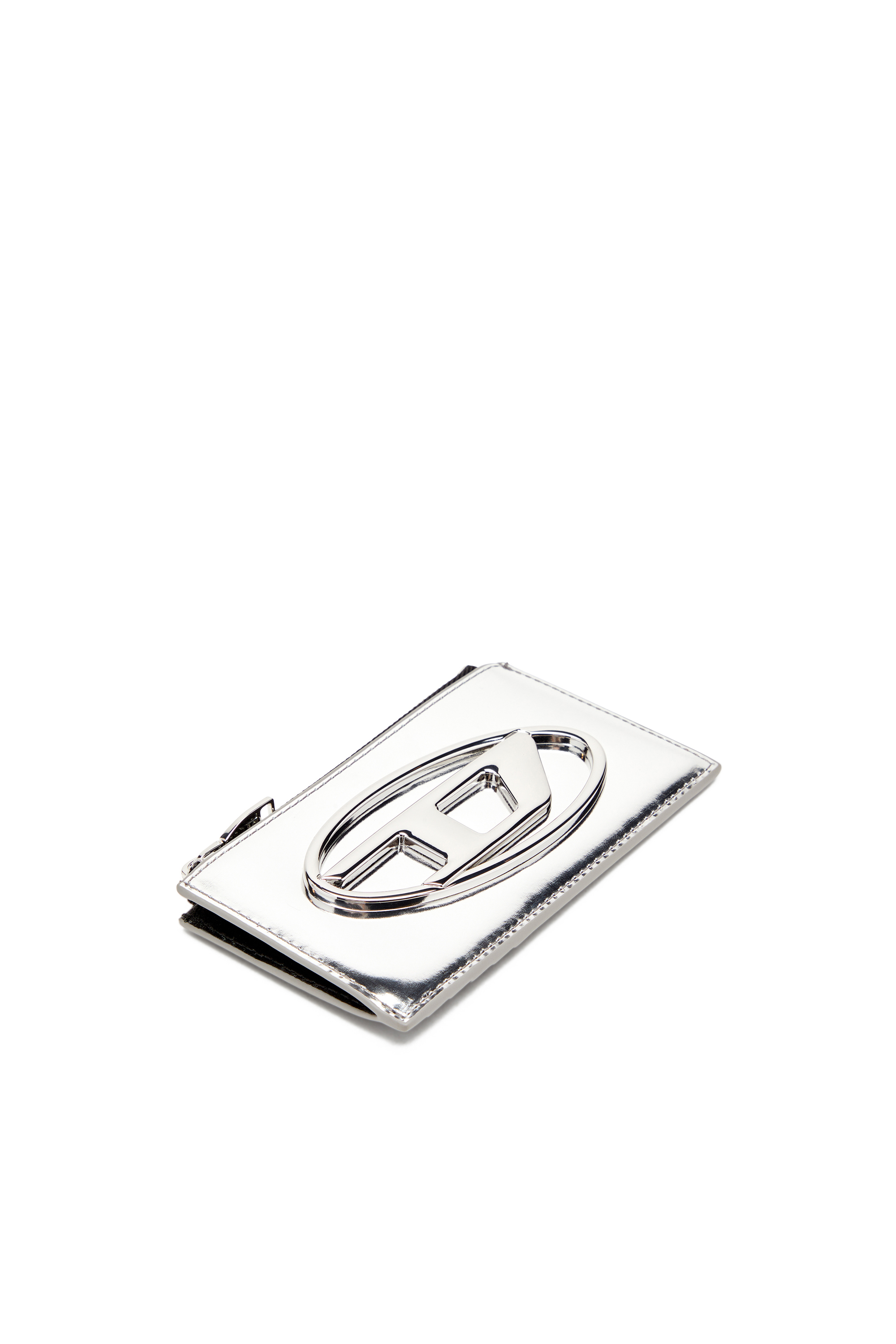 1DR CARD HOLDER III, Silver Diesel - 1DR CARD HOLDER III, Woman's Card holder in mirror leather in Silver - 4
