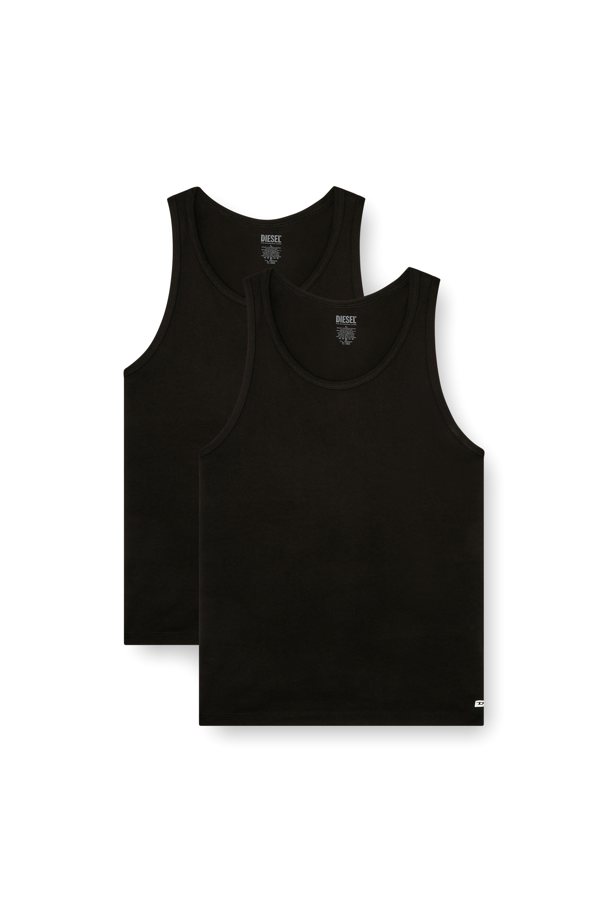 Diesel - WALTY-D-BOX-2PACK, Man's Two pack cotton tank vest in Black - 1