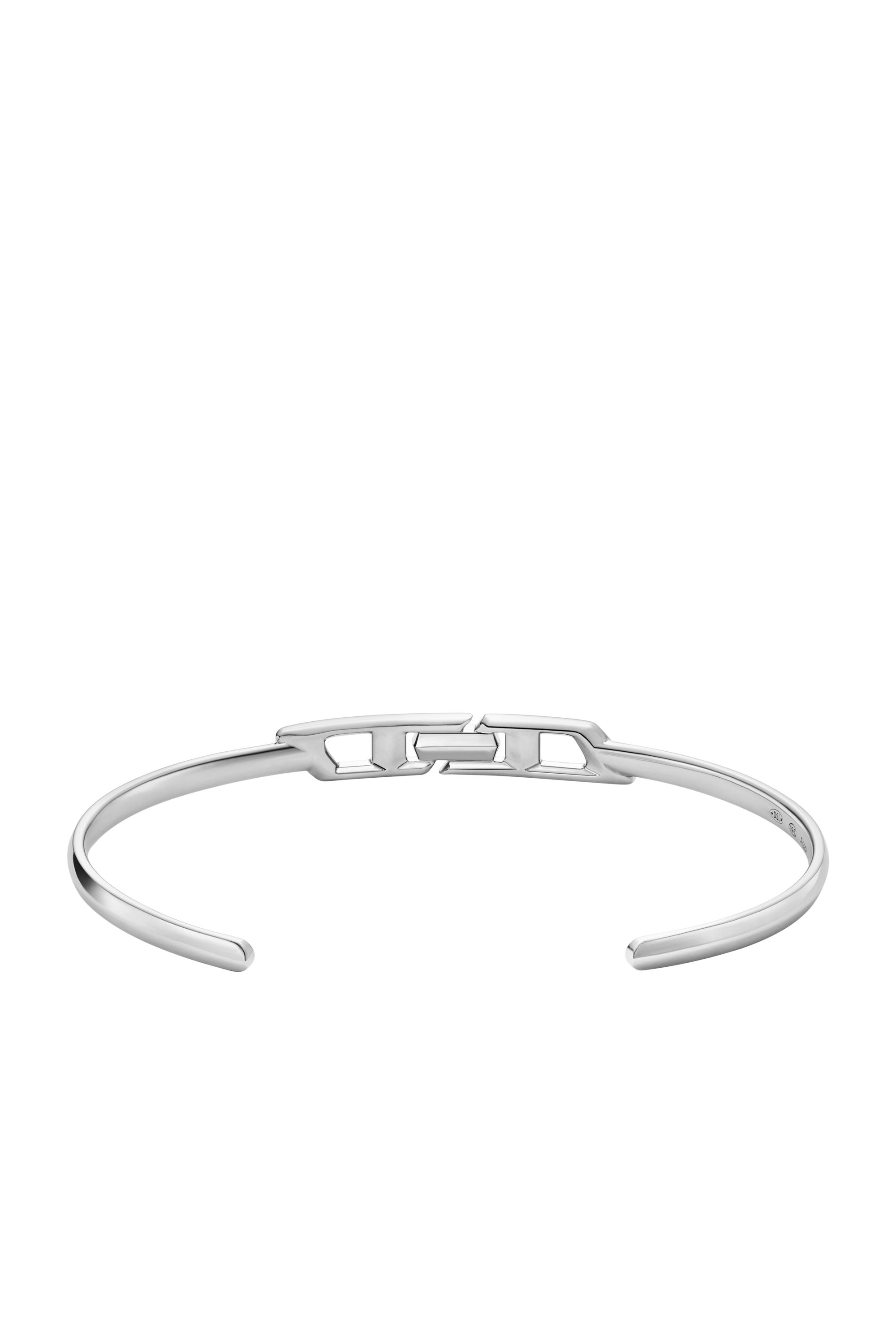Diesel - DL1362040 STERLING SILVER JEWEL, Unisex's Sterling silver cuff bracelet in Silver - 2