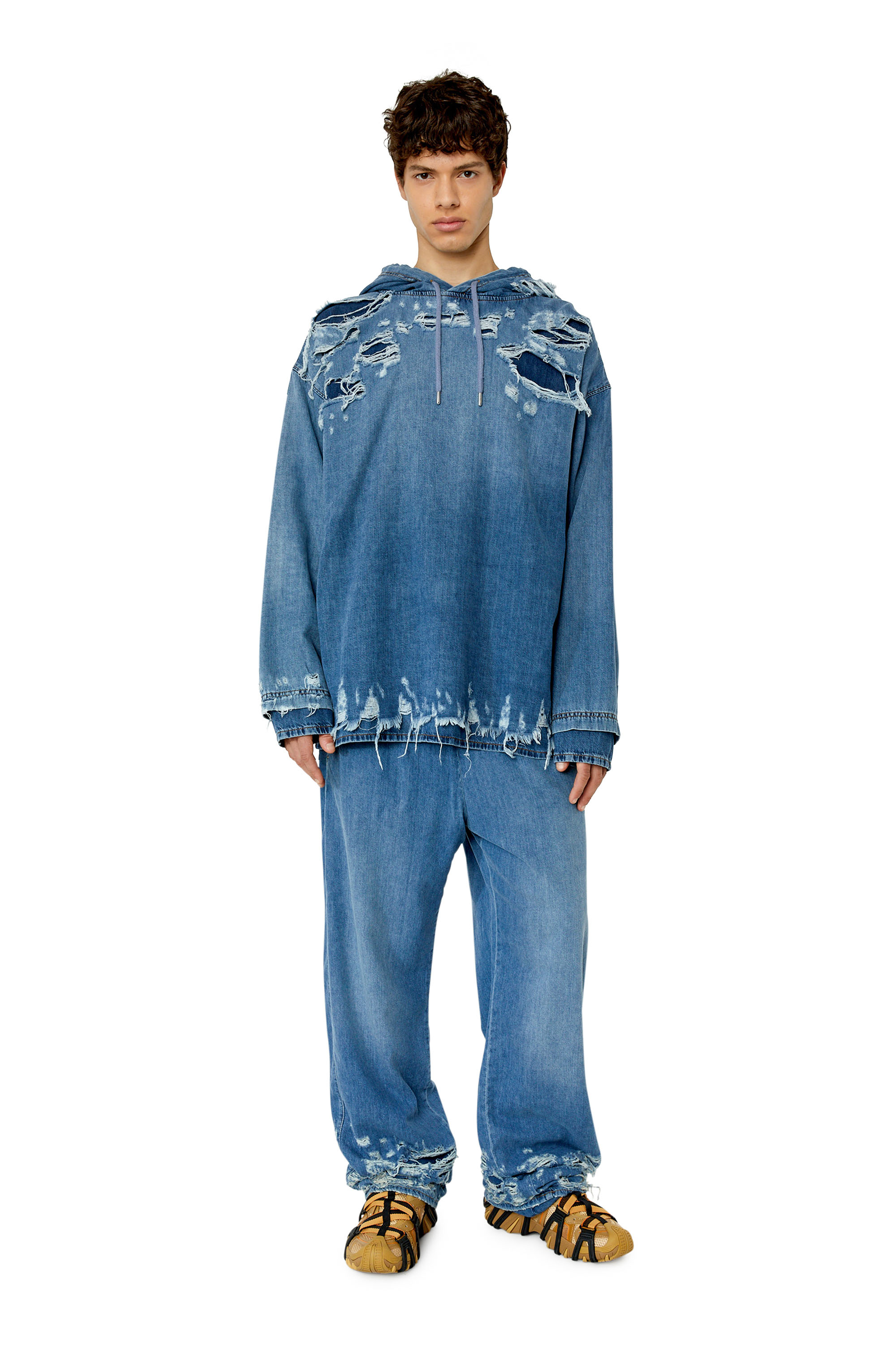 Diesel - D-Martian 0EMAF Straight Jeans, Light Blue - Image 4