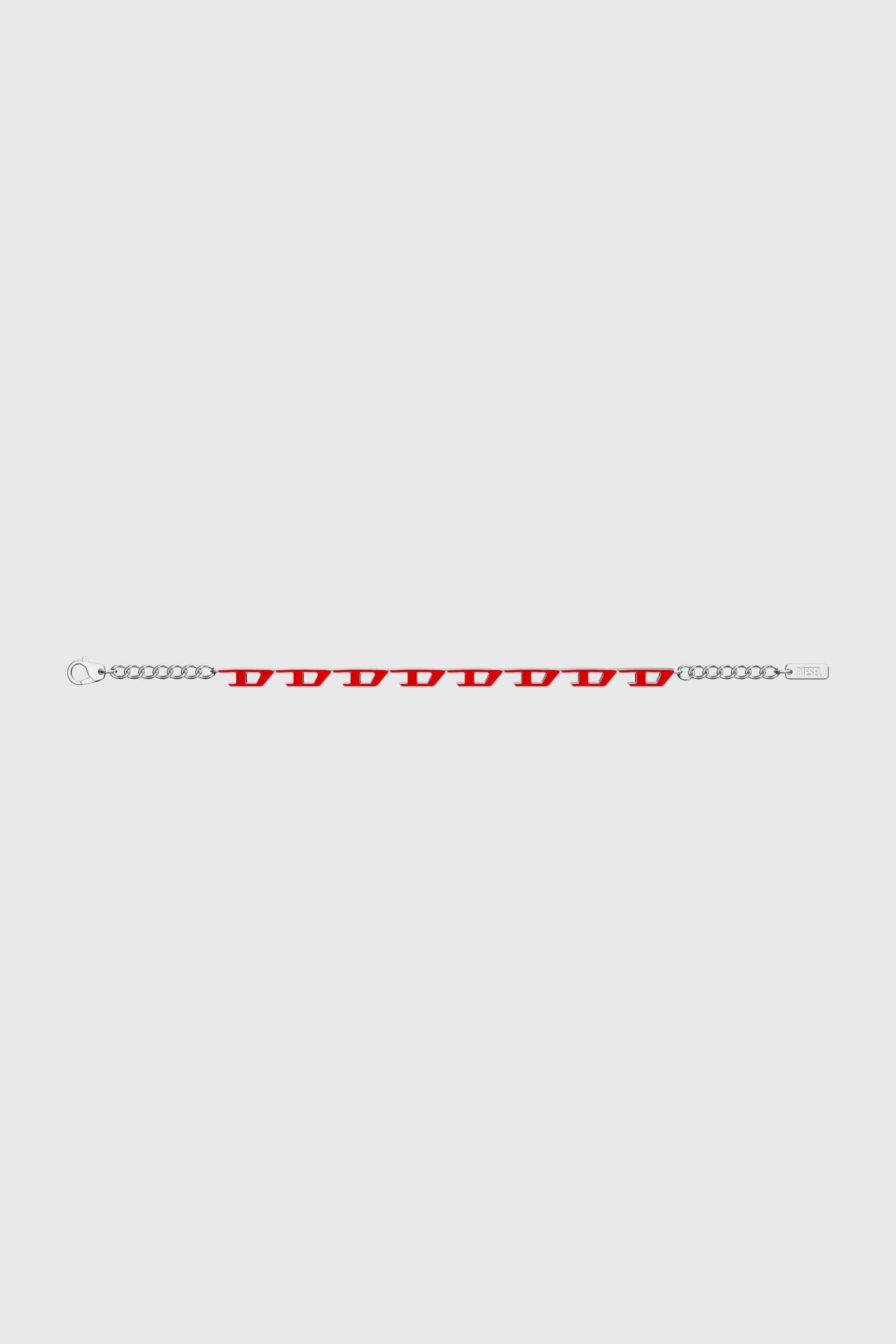 Diesel - DX1690040 JEWELLERY, Unisex's Stainless steel bracelet in Silver/Red - 4