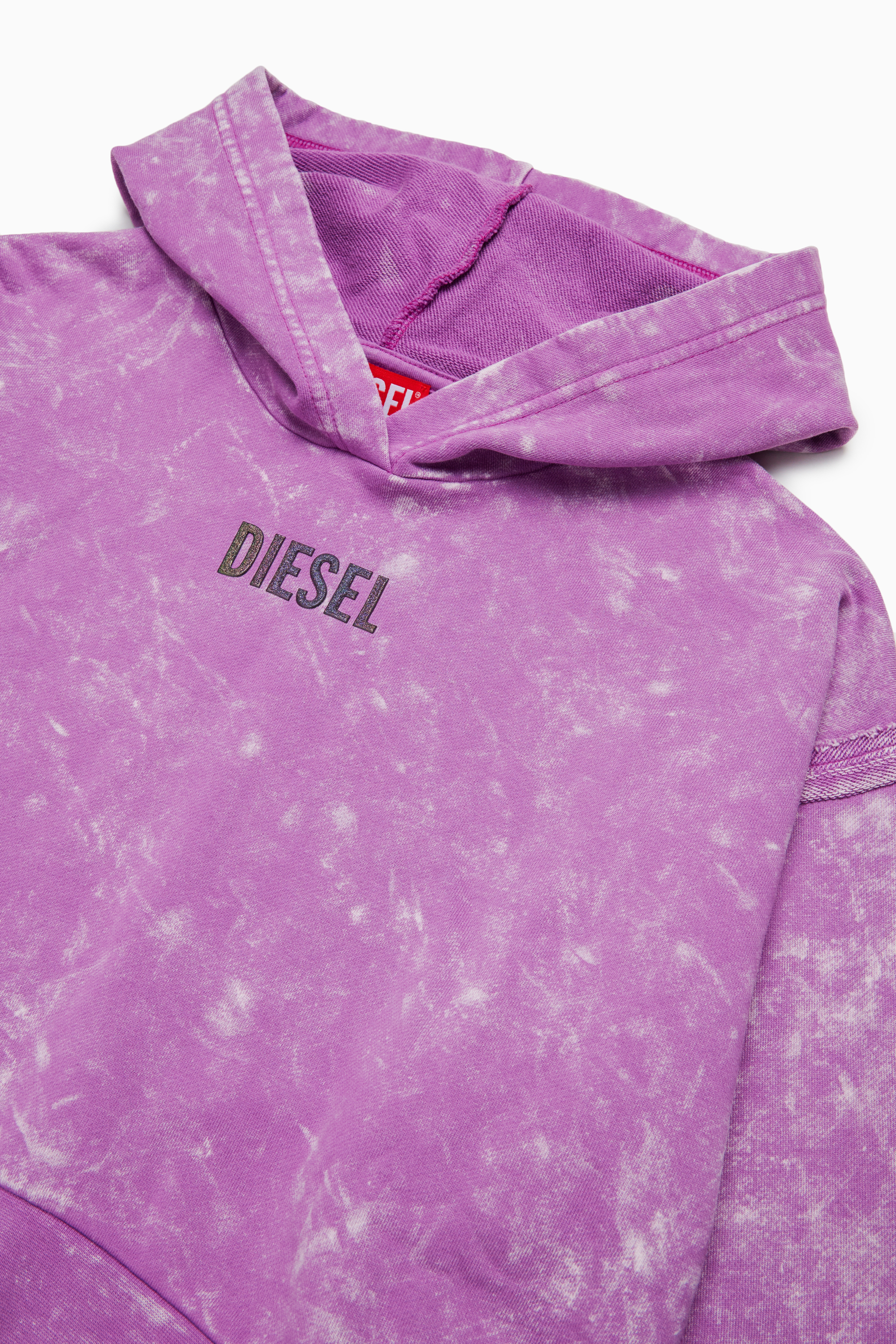 Diesel - SLOXY, Woman's Tie-dye-effect hoodie with rainbow logo in Violet - 3